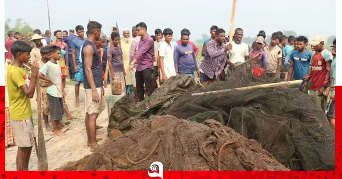 শ্রীমঙ্গলে নিষিদ্ধ জাল জব্দ ও ধ্বংস