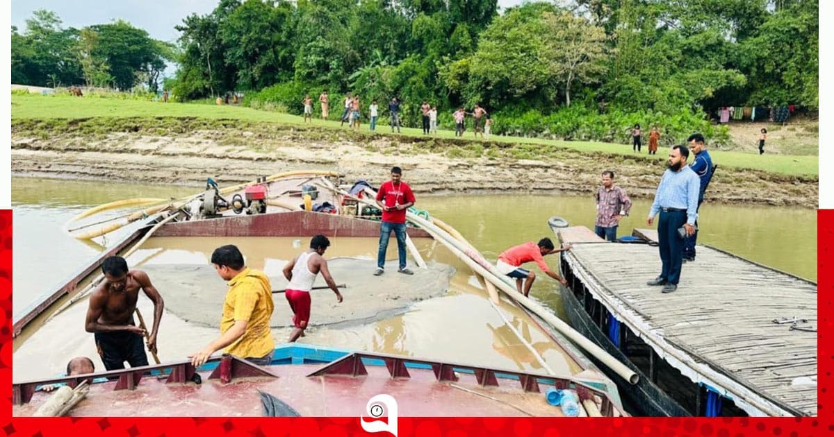 গোয়াইনঘাটে অবৈধ বালু উত্তোলনের বিরুদ্ধে অভিযান