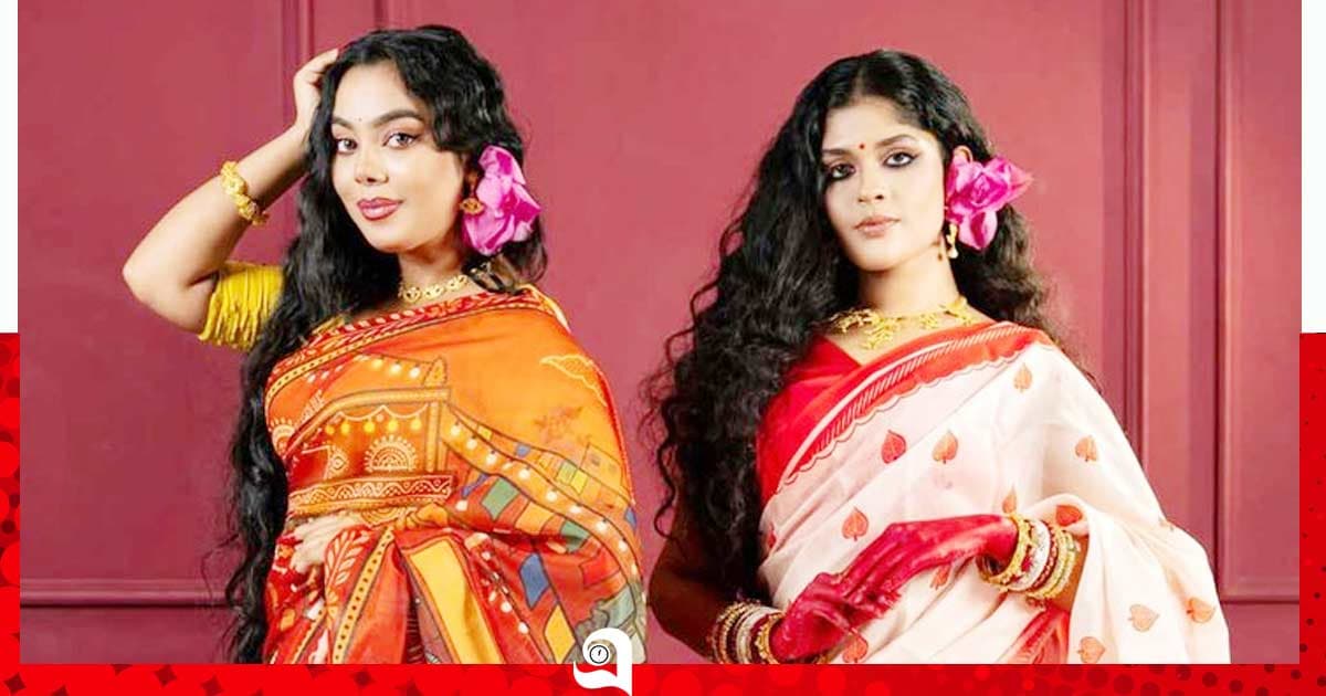 পূজায় শাড়ি হোক উৎসবের রঙে