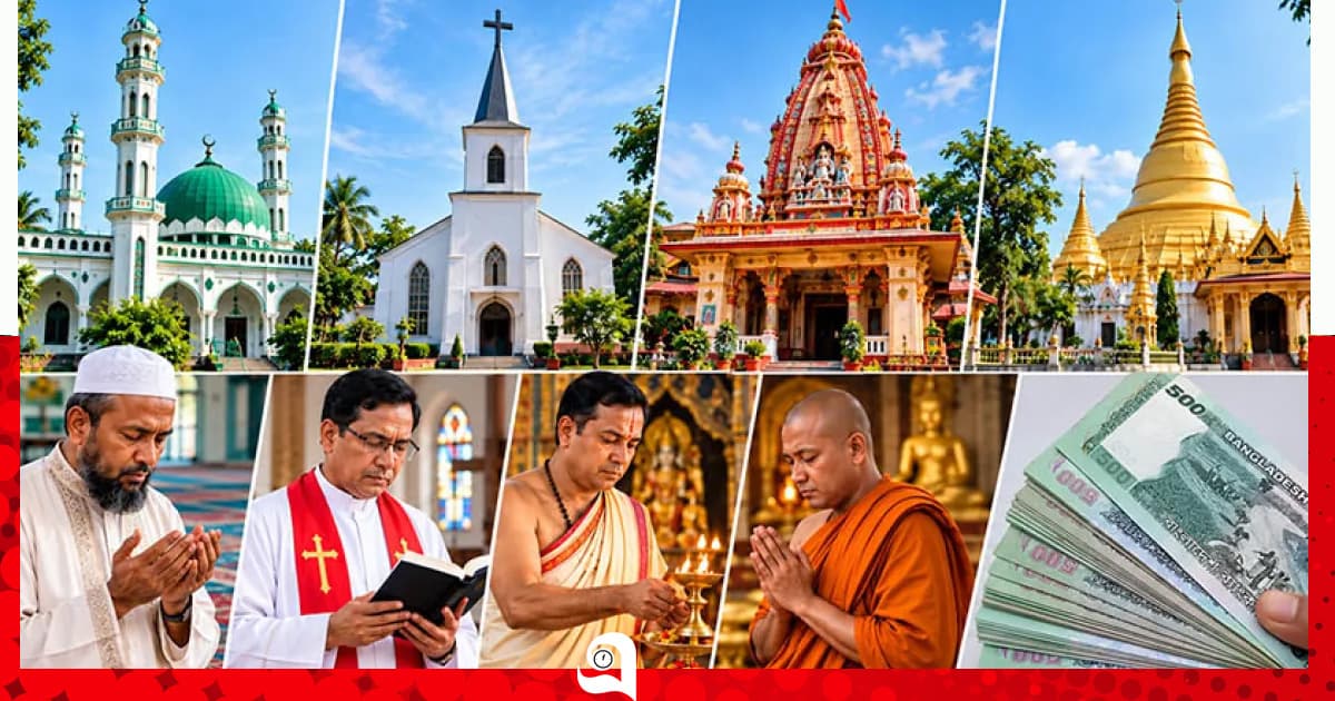ধর্মীয় উপাসনালয়ের কর্মীদের সম্মানী-ভাতা দিচ্ছে সরকার