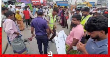 রূপগঞ্জে কাভার্ডভ্যানের চাপায় ব্যবসায়ী নিহত, চালক আটক