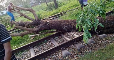 বৈরী আবহাওয়ায় বিপর্যস্ত রেলপথ