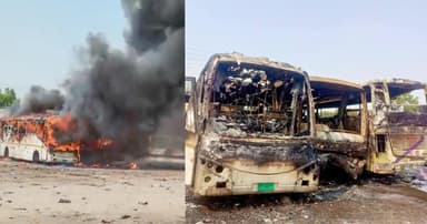 কুমিল্লায় তিন বাসে আগুন