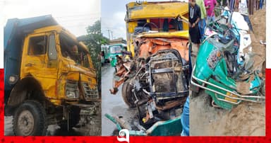 মাধবপুরে লরি-ট্রাক-অটোরিকশার ত্রিমুখী সংঘর্ষ