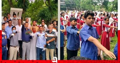 পরিচ্ছন্ন ও সবুজ বাংলাদেশ গড়ার শপথ নিল শিক্ষার্থীরা