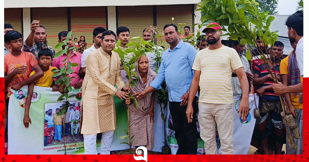 জুলাই শহীদ স্মরণে গাছের চারা বিতরণ
