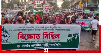 কুষ্টিয়ায় এনসিপির বিক্ষোভ মিছিল