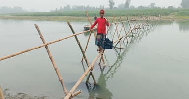 গাইবান্ধার ছয় গ্রামের একমাত্র ভরসা বাঁশের সাঁকো