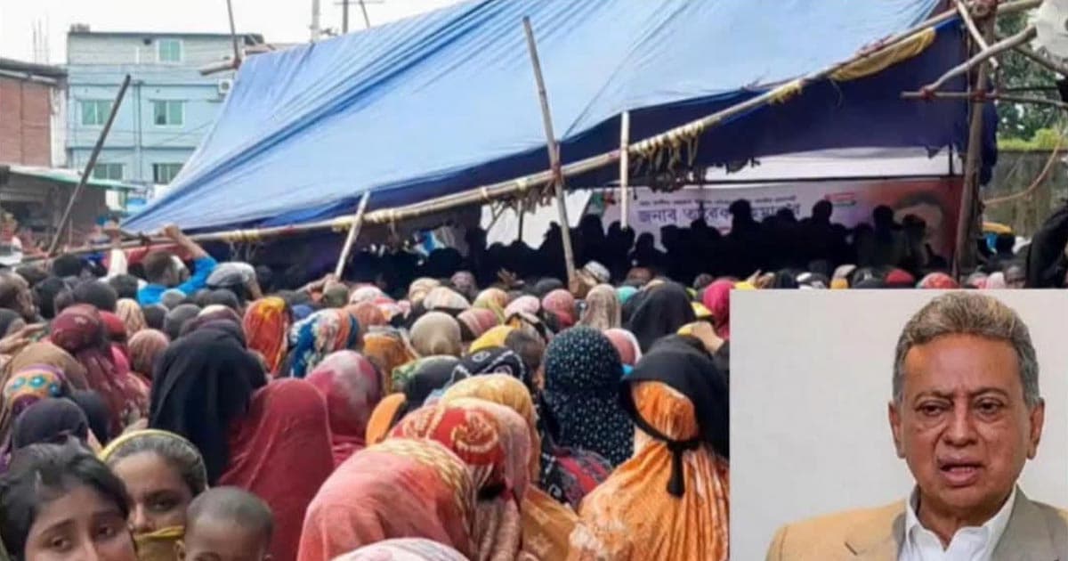 চন্দনাইশে ত্রাণ দিতে এসে মঞ্চ ভেঙে পড়ে গেলেন অর্থমন্ত্রী