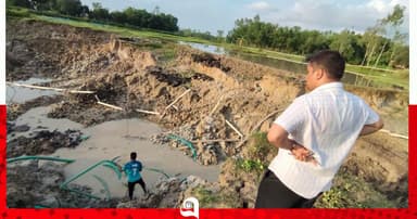 শ্রীমঙ্গলে অবৈধ বালু উত্তোলন: এক্সক্যাভেটর ও বালু জব্দ