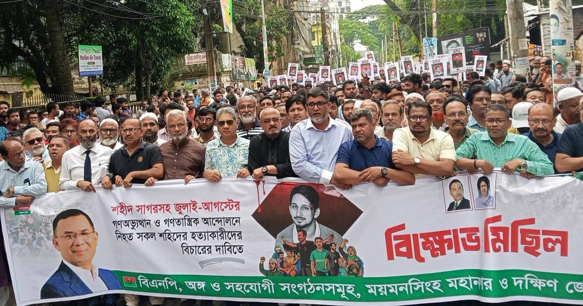 শহীদ সাগর হত্যাকারীদের গ্রেপ্তারের দাবিতে বিএনপির বিক্ষোভ