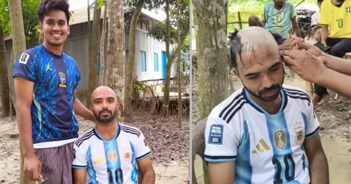 ব্রাজিলের জয়ে মাথা ন্যাড়া করলেন আর্জেন্টিনার সমর্থক