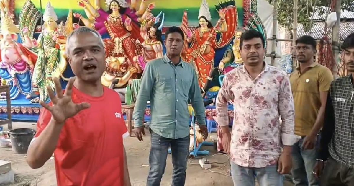 বাসন্তী পূজা মণ্ডপ নির্মাণে বাধা, নিরাপত্তা নিশ্চিত করার দাবি