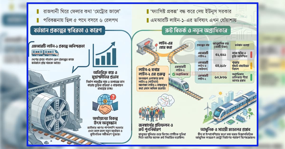 ইউনূসেই ভঙ্গ বড় মেট্রোর স্বপ্ন