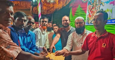 তাড়াশে পূঁজামণ্ডপ পরিদর্শন করলেন চেয়ারম্যান প্রার্থী আলামিন