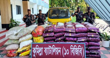 কুমিল্লায় বিজিবির অভিযানে চালসহ পিকআপ জব্দ