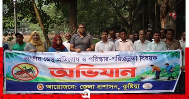 ডেঙ্গু প্রতিরোধে কুষ্টিয়ায় অভিযান
