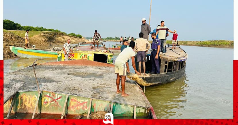 গোয়াইনঘাটে অবৈধ বালু উত্তোলনে জরিমানা