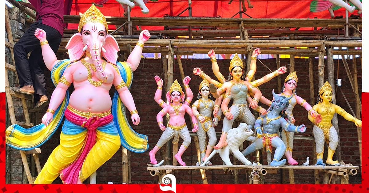 জয়পুরহাটে প্রথমবার ডিজিটাল দুর্গাপূজা