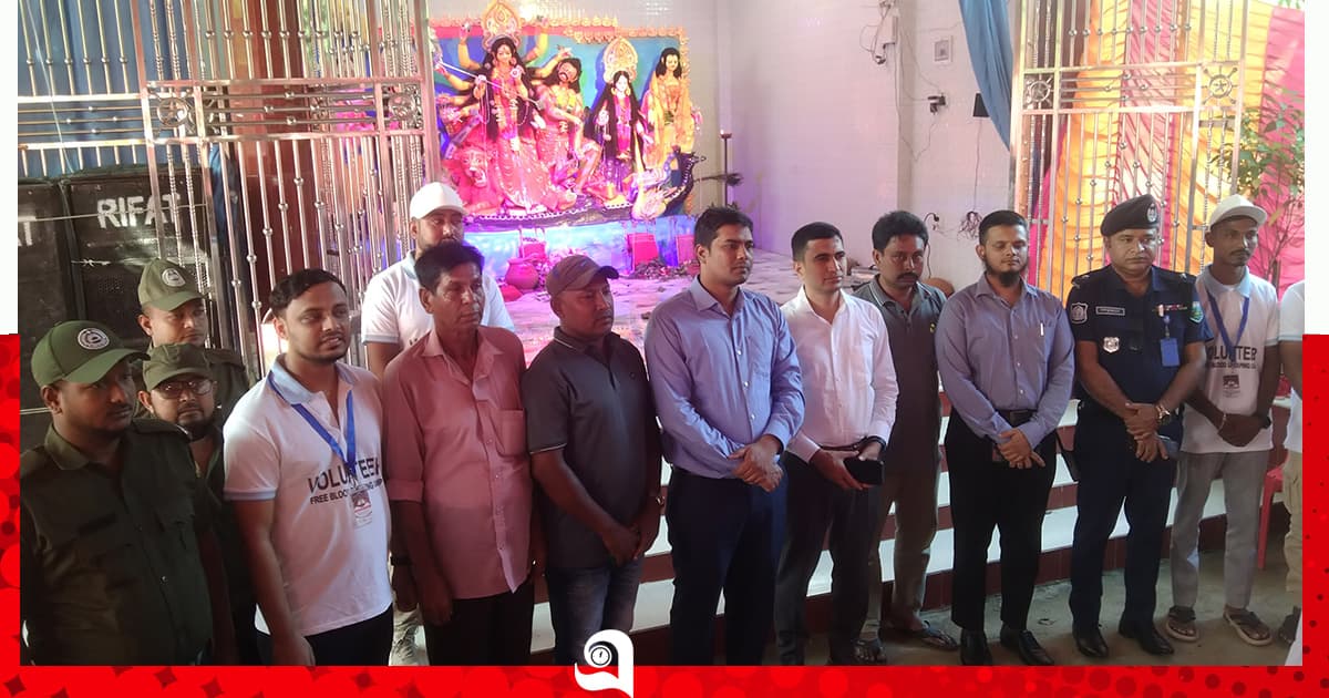 আটঘরিয়ায় পূজামণ্ডপ পরিদর্শন, ব্লাড ক্যাম্প উদ্বোধন