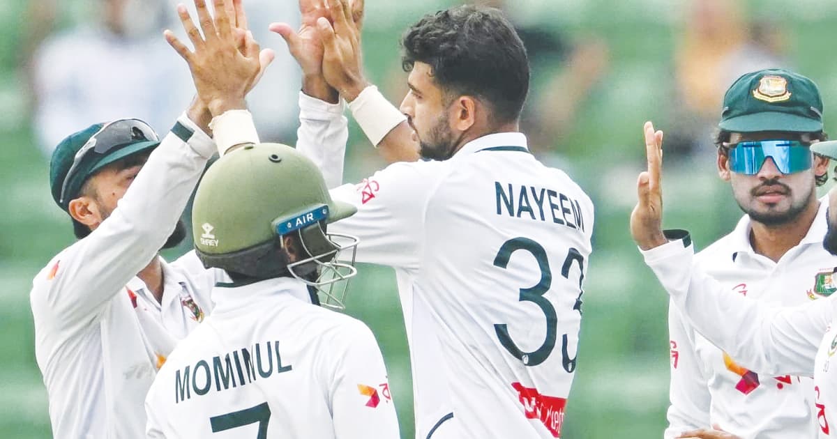 লাঞ্চের আগে নাঈমের আঘাত, ৫৯ রানে পিছিয়ে ওয়েস্ট ইন্ডিজ