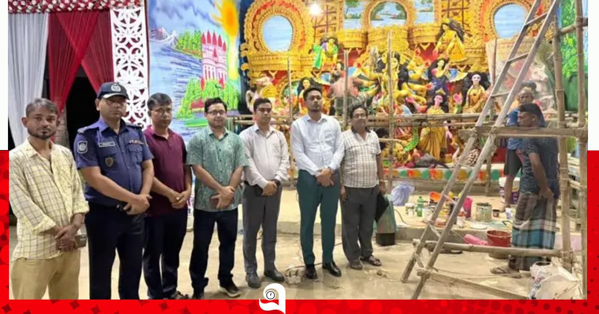 বড়লেখায় দুর্গাপূজায় নিরাপত্তায় পুলিশ-বিজিবি