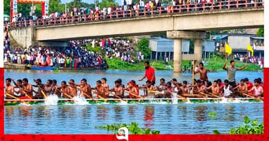 বৈঠার ছন্দে মাতল গুমানি নদী