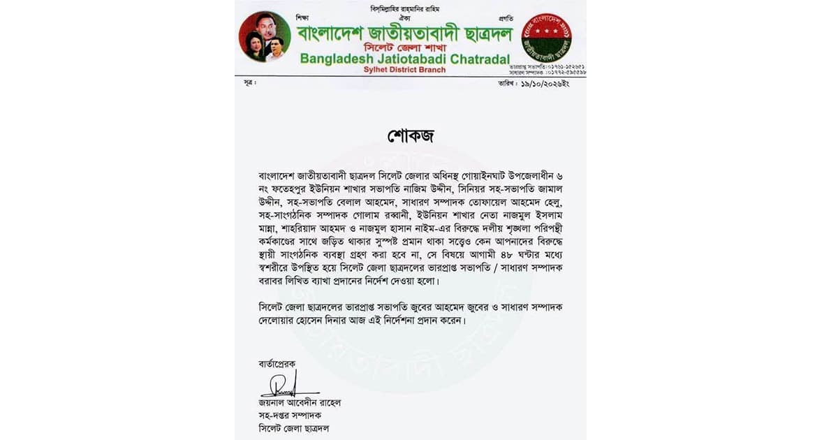 চাঁদা আদায়ের ভিডিও ভাইরাল, ছাত্রদলের ৮ নেতা শোকজ