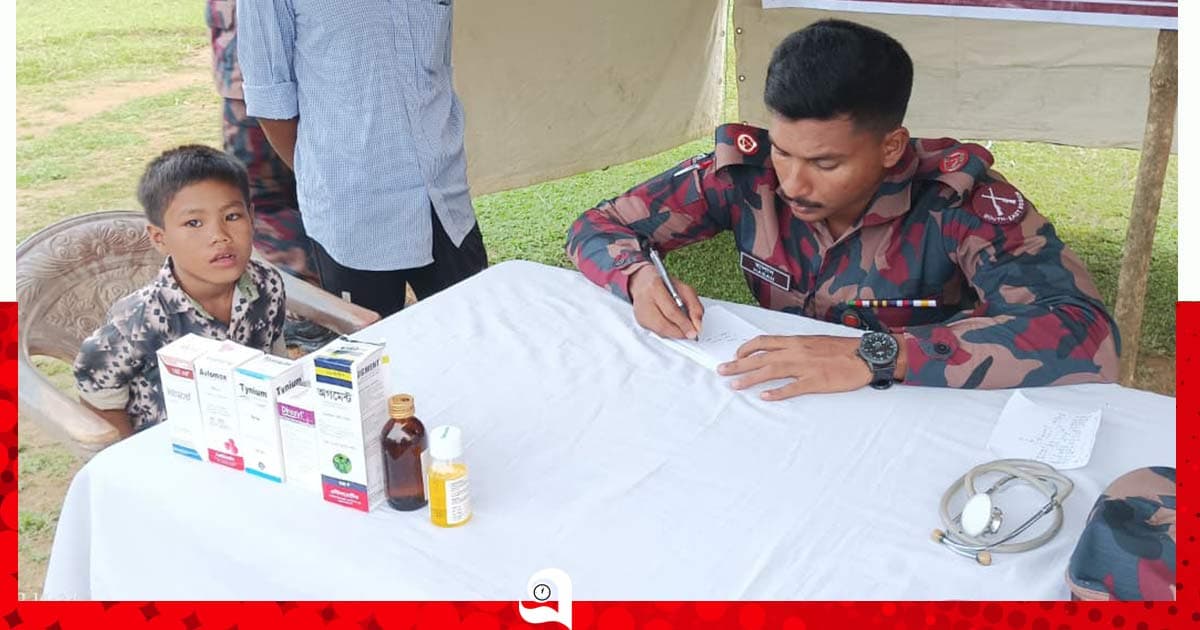 দুর্গম পাহাড়ে বিজিবির বিনামূল্যে চিকিৎসাসেবা