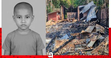 শিশুর বস্তাবন্দী লাশ উদ্ধার, আটকের বাড়িতে অগ্নিসংযোগ