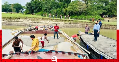 গোয়াইনঘাটে অবৈধ বালু উত্তোলনের বিরুদ্ধে অভিযান