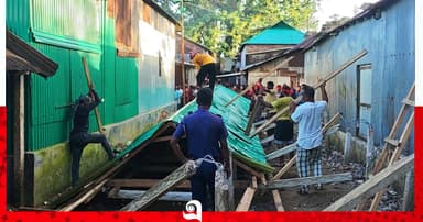 নিষেধাজ্ঞা অমান্য করে স্থাপনা নির্মাণ, উচ্ছেদ করল প্রশাসন