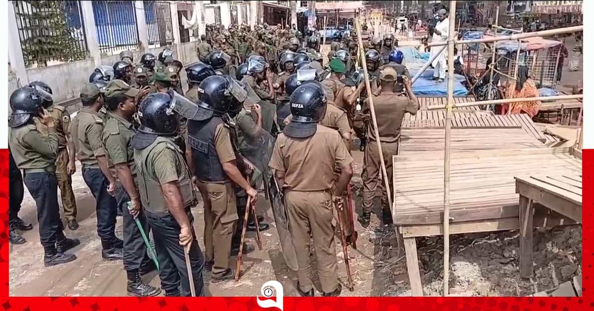 আশুলিয়ায় উচ্ছেদ অভিযানে আনসার হকার সংঘর্ষ