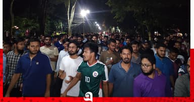 রাবিতে সরকারি চাকরিতে ভাইভা নম্বর বাড়ানোর সিদ্ধান্তের প্রতিবাদে বিক্ষোভ
